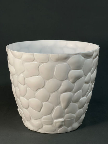 Кашпо для цветов камни (4,8) белый на подставке